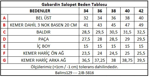 Kadın Gabardin Salopet Bej - 3