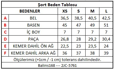 Kadın Gabardin Şort 3 Renkli - Thumbnail