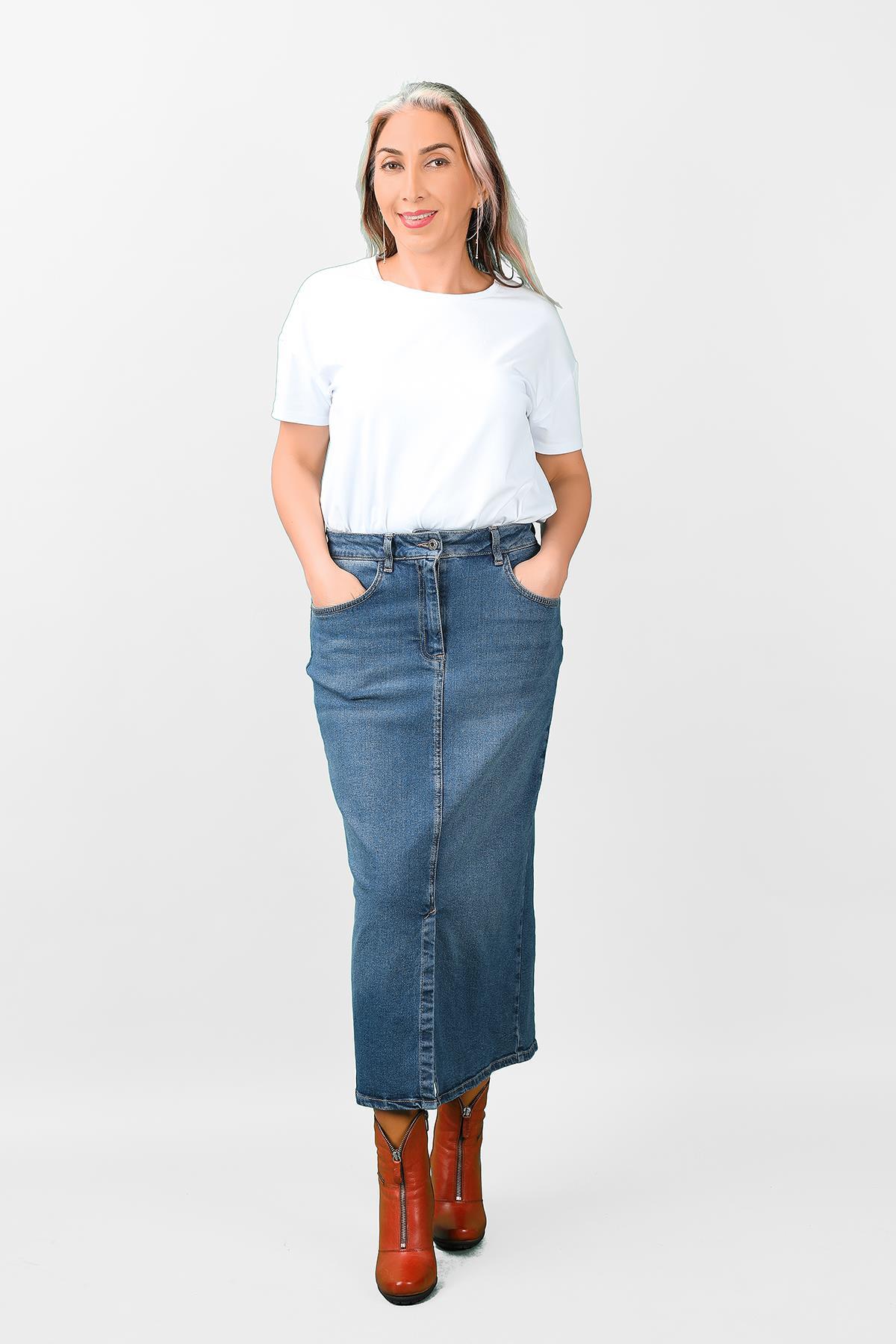 Balins - Kadın Kalem Kot Etek 2K/6411