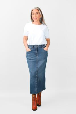 Kadın Kalem Kot Etek 2K/6411 - Thumbnail