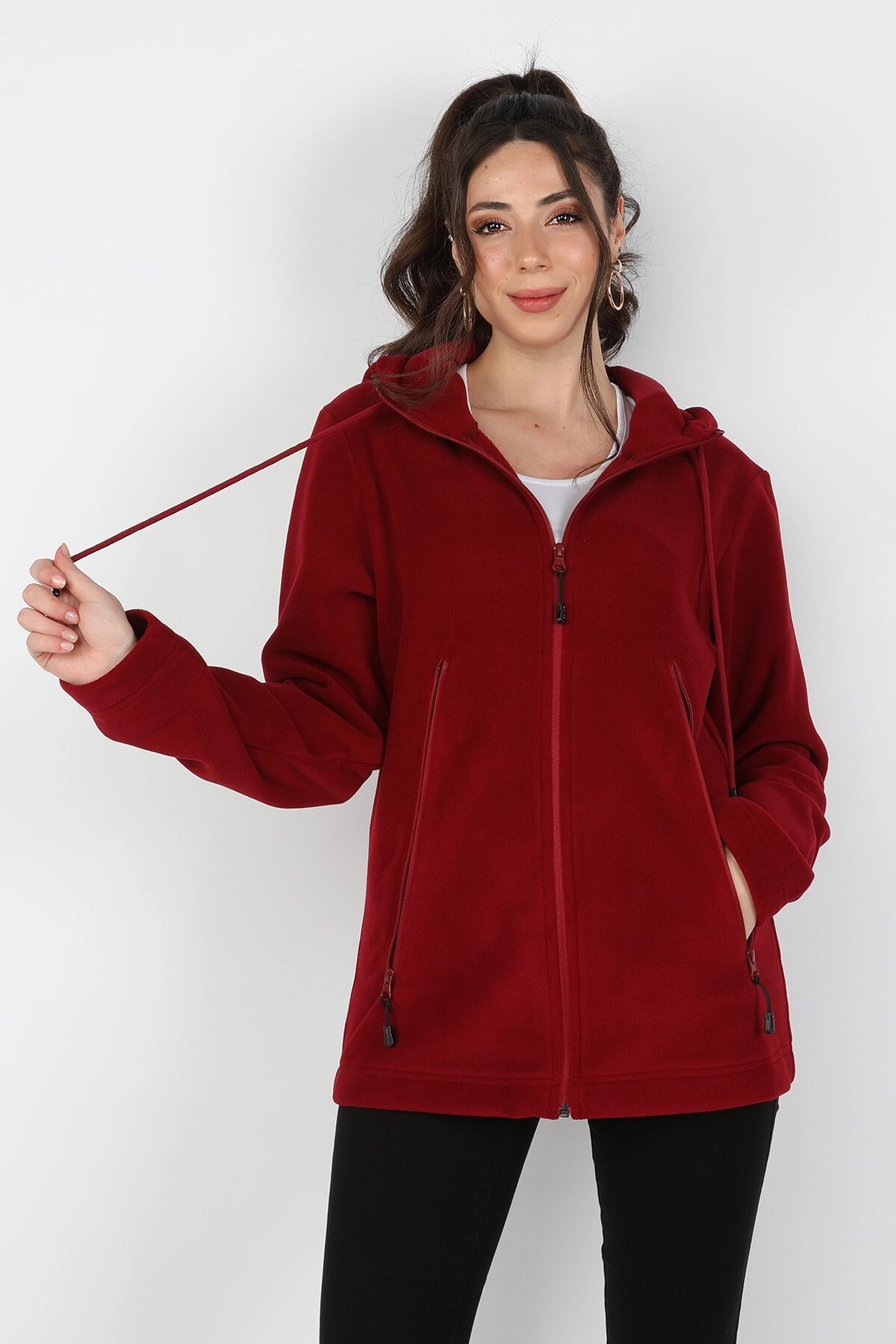 Balins - Kadın Kapüşonlu Bordo Sweatshirt Bordo