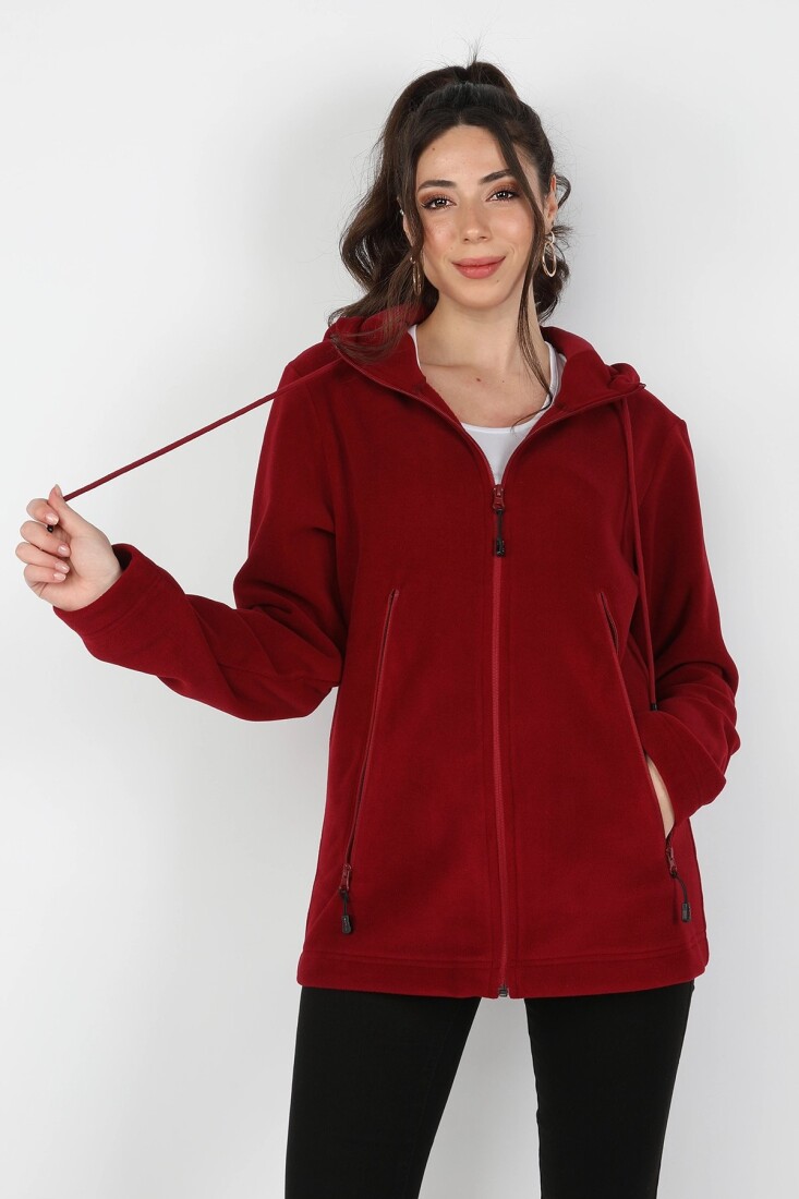 Kadın Kapüşonlu Bordo Sweatshirt Bordo - 1