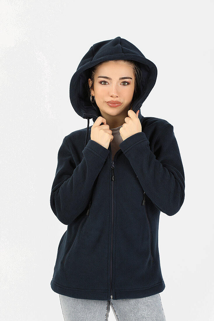 Kadın Kapüşonlu Lacivert Sweatshirt Lacivert - 1