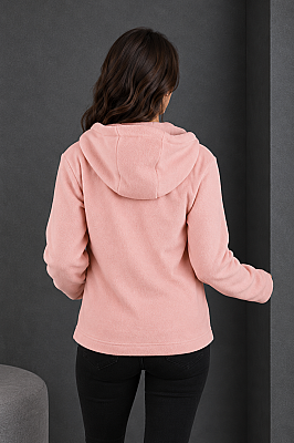 Kadın Kapüşonlu Sweatshirt Pembe - Thumbnail