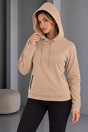 Kadın Kapüşonlu Sweatshirt Bej - 2