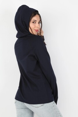 Kadın Kapüşonlu Sweatshirt Lacivert BT/262.Lacivert - Thumbnail