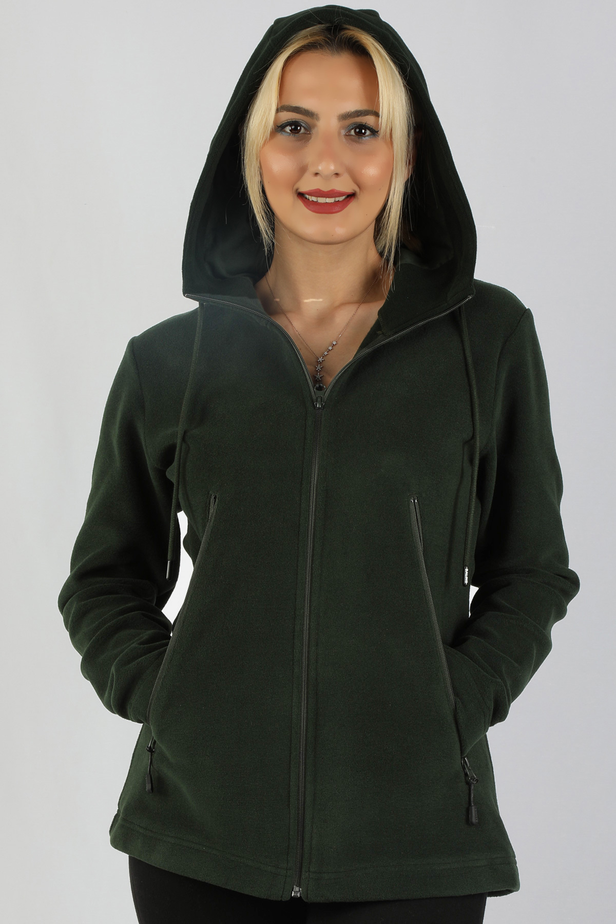 Balins - Kadın Kapüşonlu Yeşil Sweatshirt Yeşil