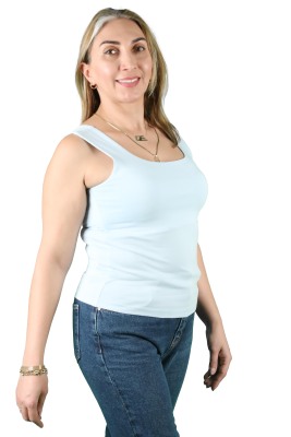 Kadın Kare Yaka Tişört - Thumbnail