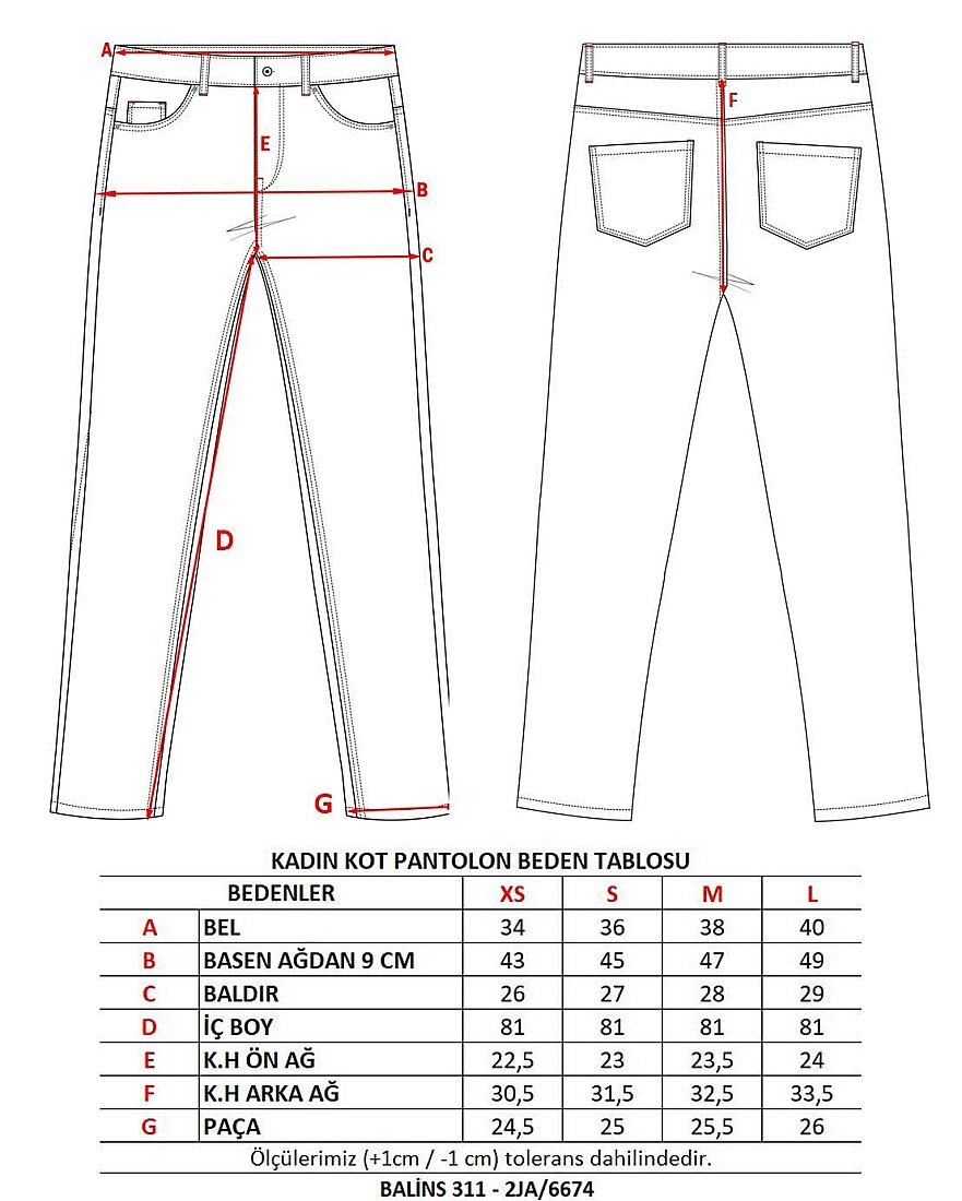 Kadın Kargo  Cep Kot Pantolon - 6