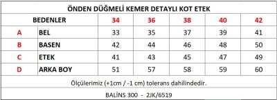 Kadın Kemerli Tokalı Kot Etek Mavi - Thumbnail
