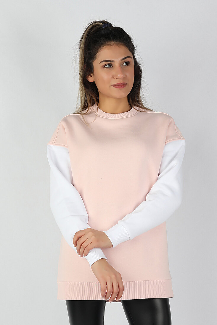 Kadın Kolları  Renkli Sweatshirt  Pembe - 2