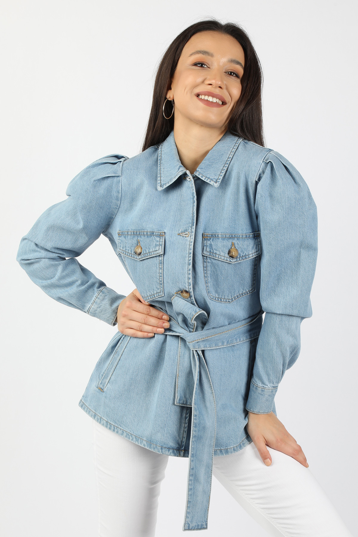 Balins - Kadın Kot Ceket Açık Mavi