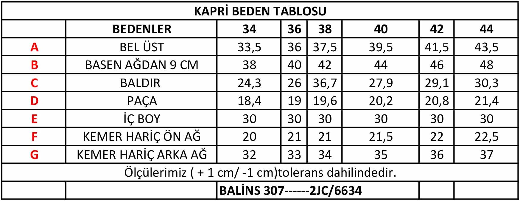 Kadın Kot Kapri Kadın Kot Kapri