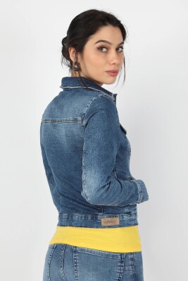 Kadın Kot Mont Orta Mavi - Thumbnail