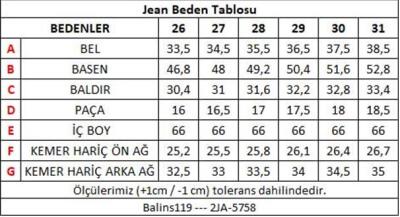 Kadın Kot Pantolon 2JA/5758 - Thumbnail