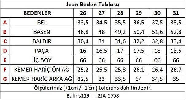 Kadın Kot Pantolon 2JA/5758 - 3