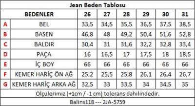 Kadın Kot Pantolon Rins yıkama - Thumbnail