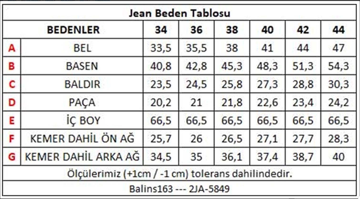 Kadın Kot Pantolon 2JA/6639 Kadın Kot Pantolon 2JA/6639
