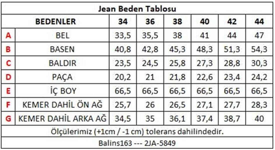 Kadın Kot Pantolon 2JA/6639 - 6