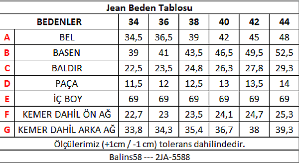 Kadın Kot Pantolon Açık Mavi 2JA/5588.Açık Mavi - 6