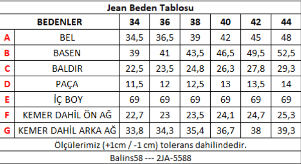 Kadın Kot Pantolon Açık Mavi 2JA/5588.Açık Mavi - 3