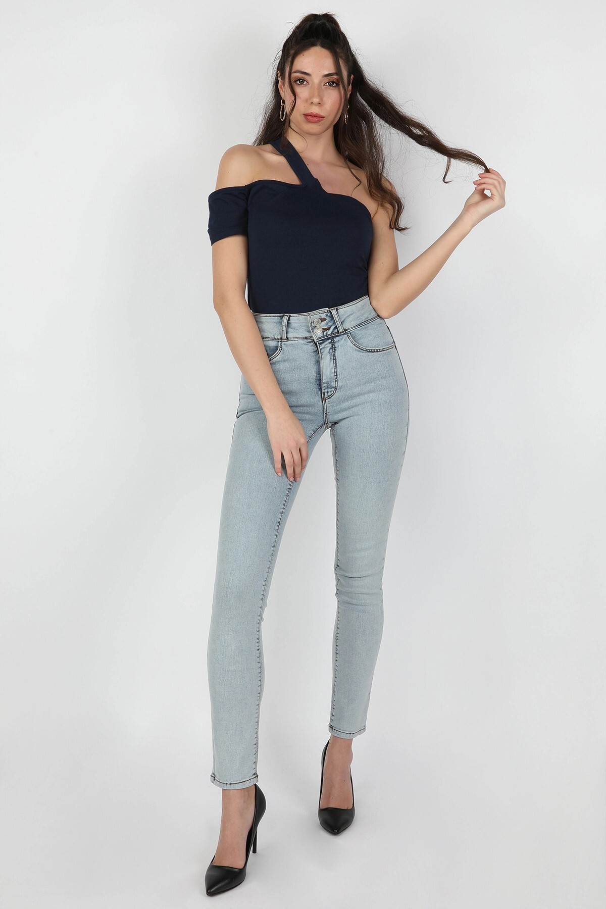 Balins - Kadın Kot Pantolon Asit Yıka