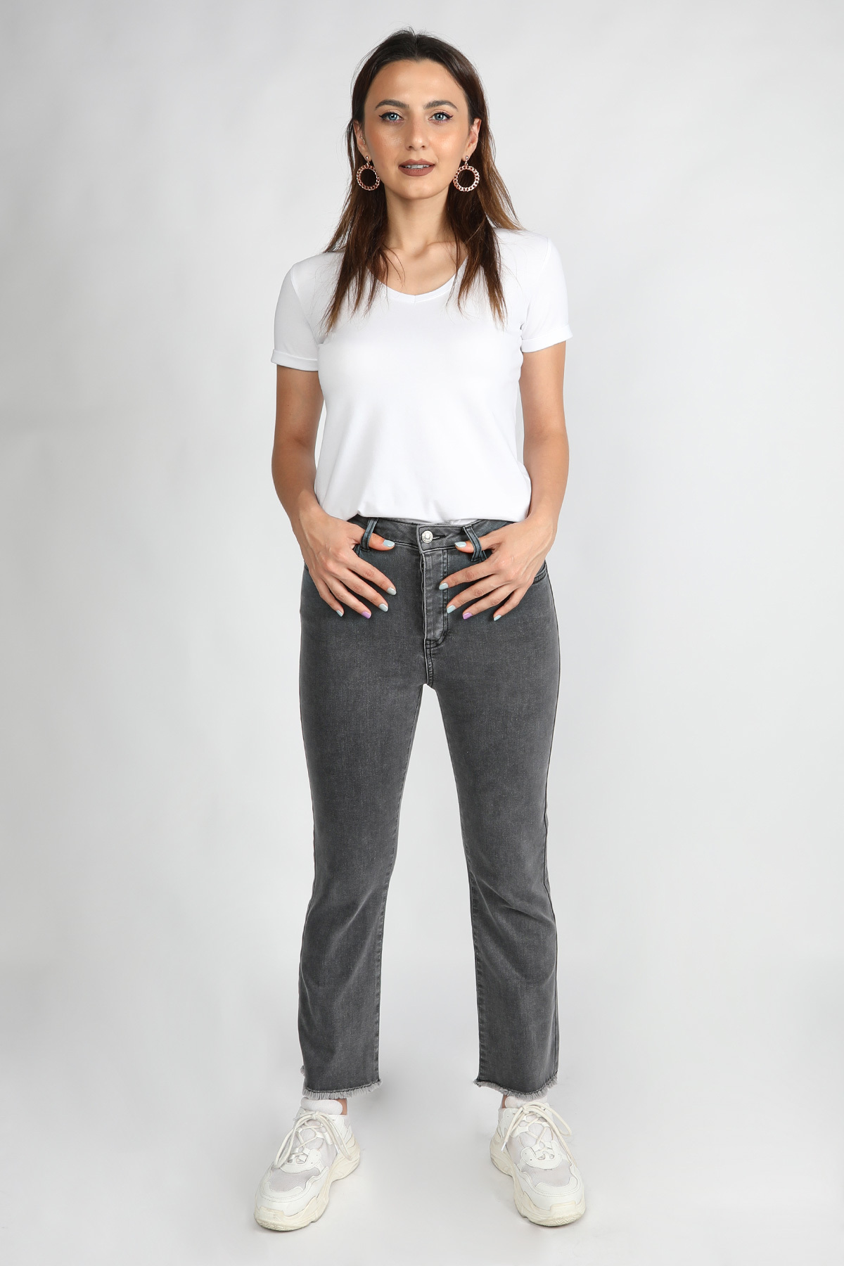 Balins - Kadın Kot Pantolon Gri -2JA/5731.Gri