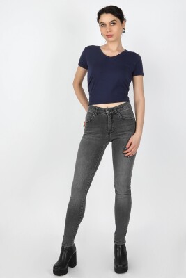 Kadın Kot Pantolon Gri - Thumbnail