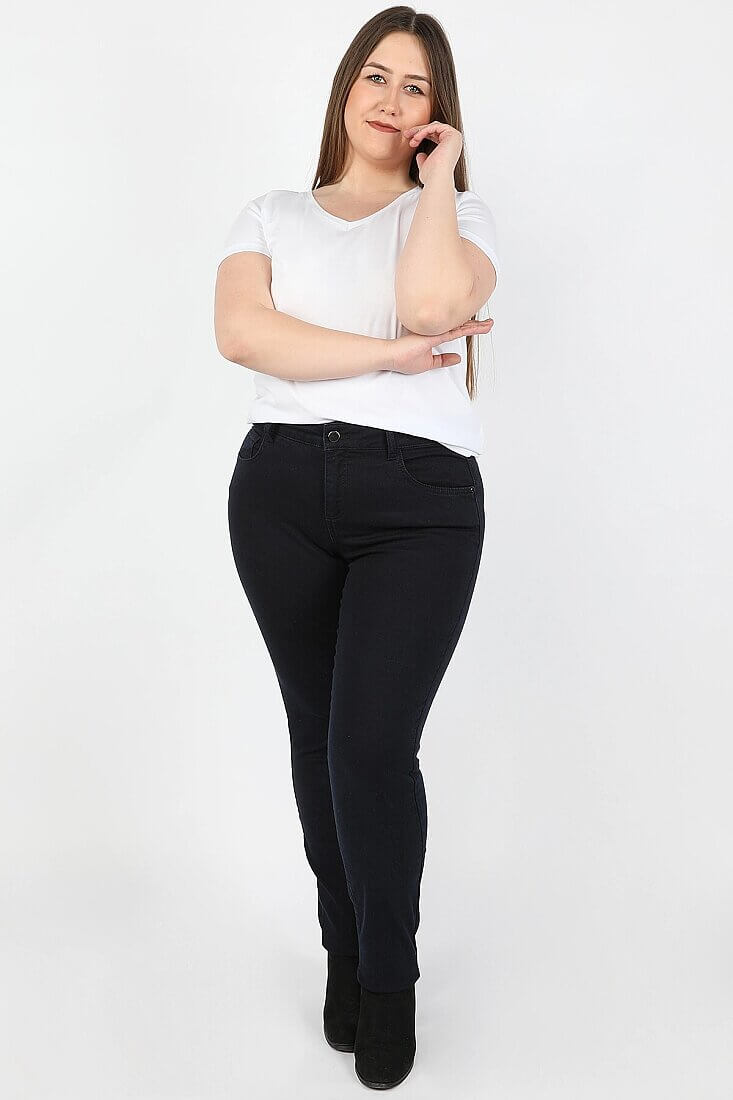 Kadın Kot Pantolon Koyu Düz - 1