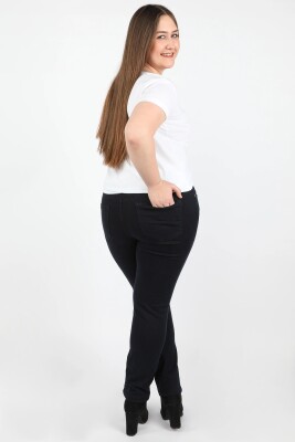 Kadın Kot Pantolon Koyu Düz - Thumbnail