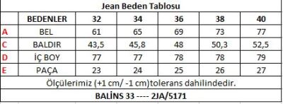 Kadın Kot Pantolon Koyu Düz - Thumbnail