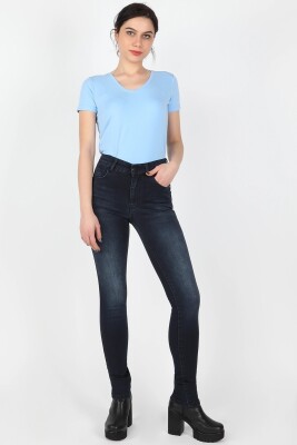 Kadın Kot Pantolon Koyu Mavi - Thumbnail