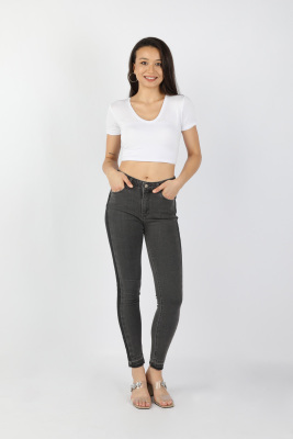 Kadın Kot Pantolon Siyah - Thumbnail