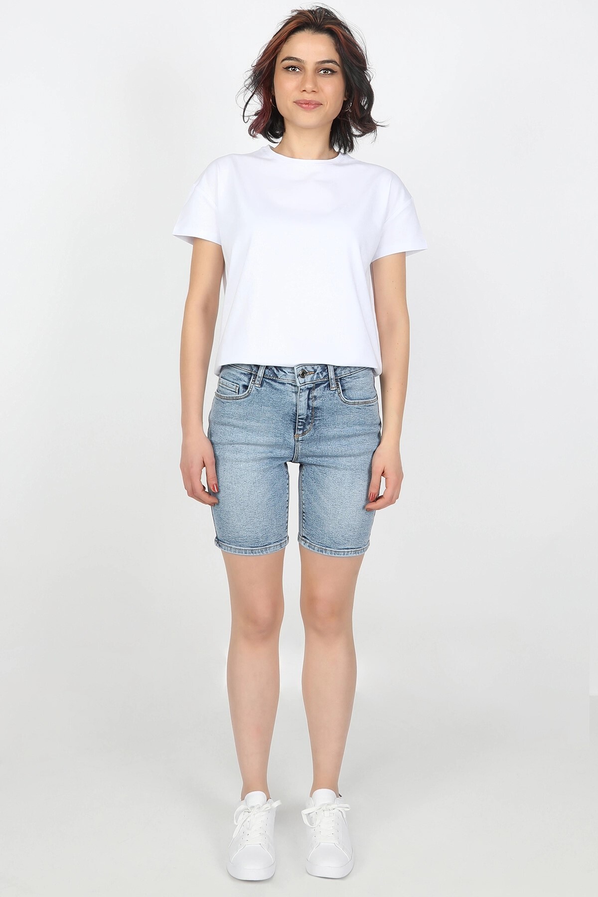 Balins - Kadın Kot Şort Asit Yıka