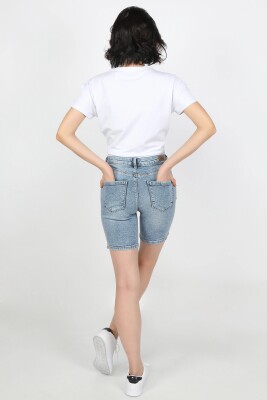 Kadın Kot Şort Asit Yıka - Thumbnail