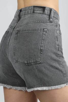 Kadın Kot Şort Gri - Thumbnail