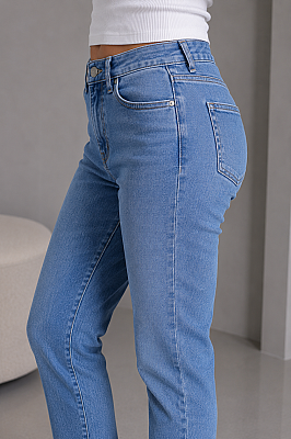 Kadın Orta Mavi Mom Jeans - Thumbnail