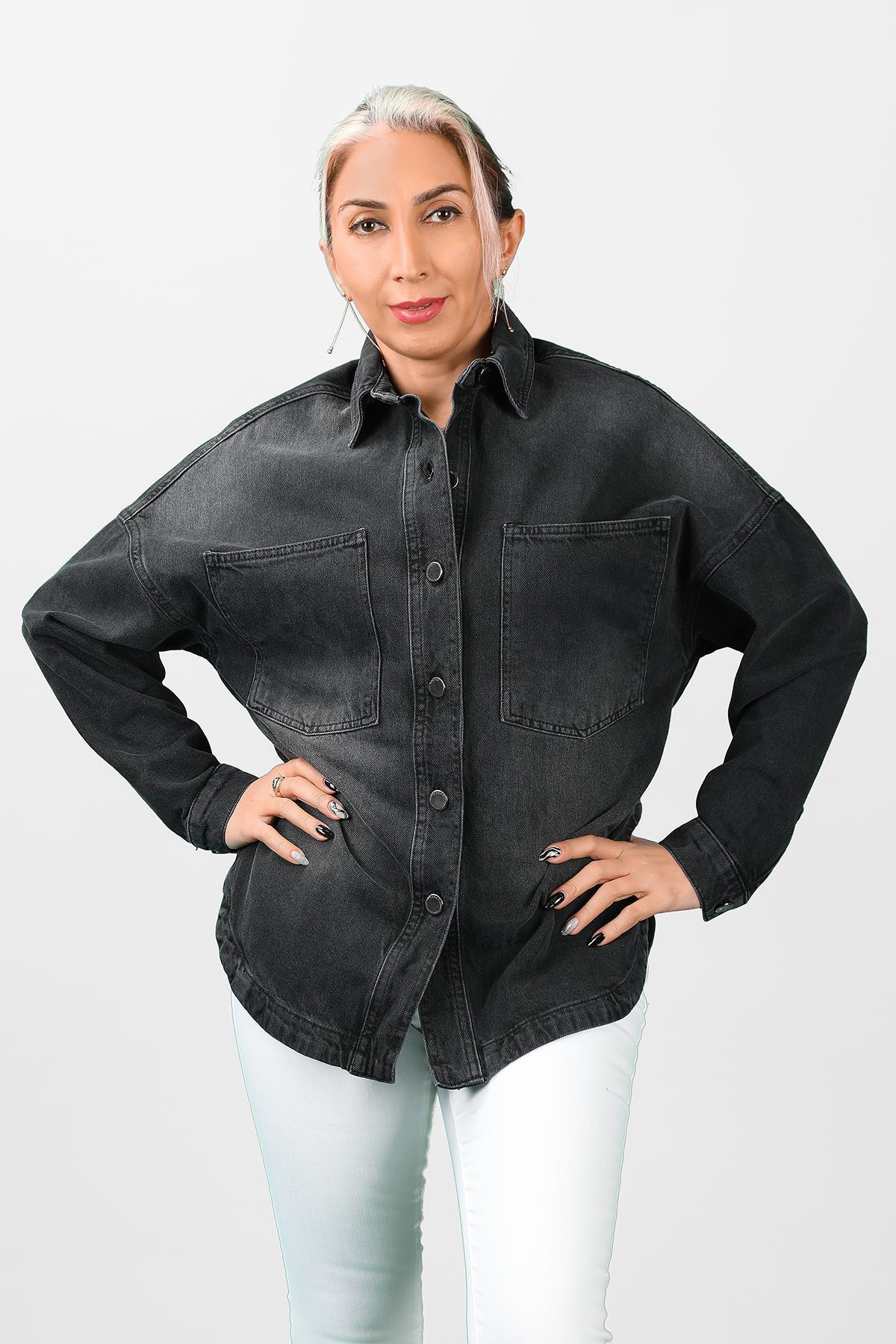 Balins - Kadın Oversize Kot Ceket 2L/6420