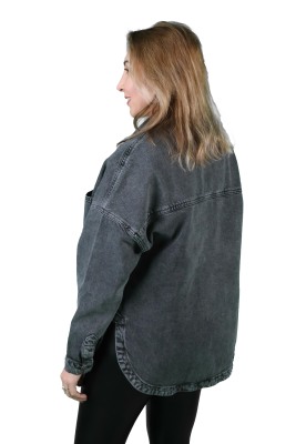 Kadın Oversize Kot Ceket 2L/6420 - Thumbnail