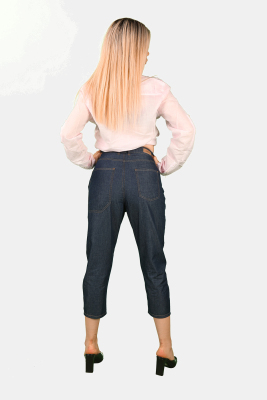 Kadın Şalvar Tipi Pantolon Koyu Mavi - Thumbnail