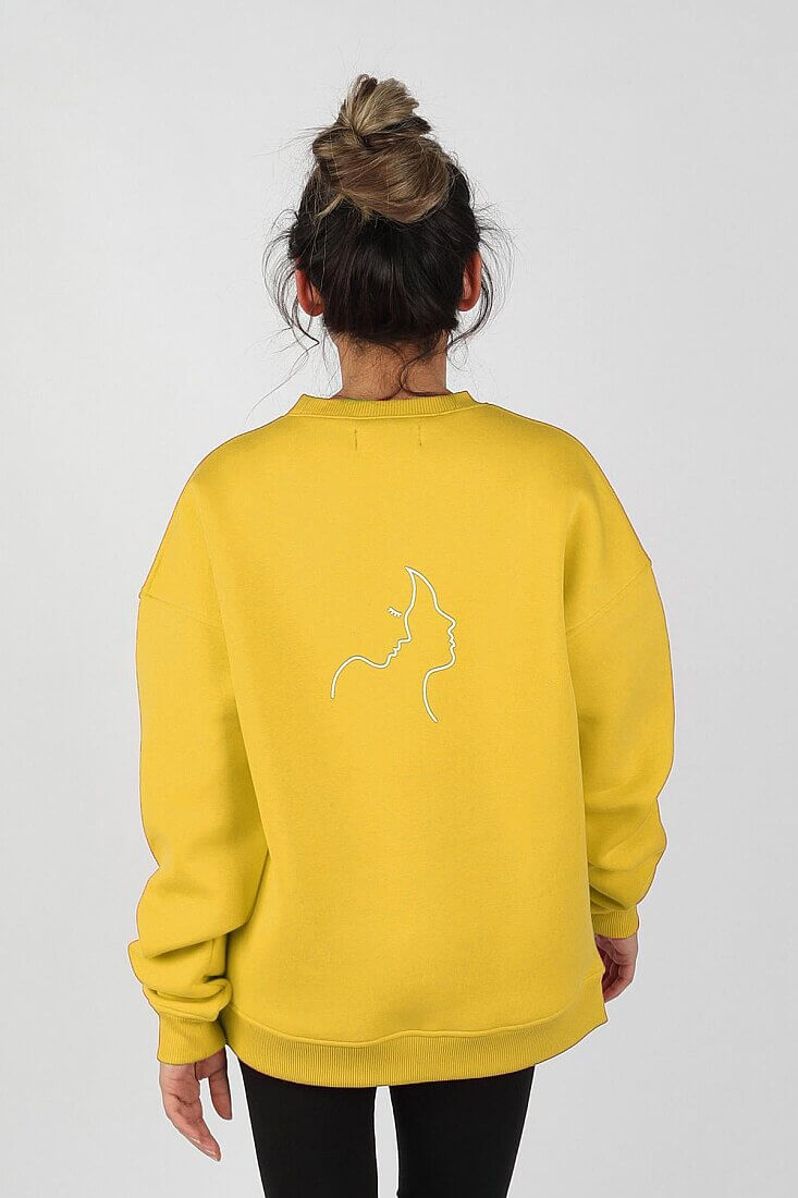 Kadın Sıfır Yaka Baskılı Sweatshirt - 5