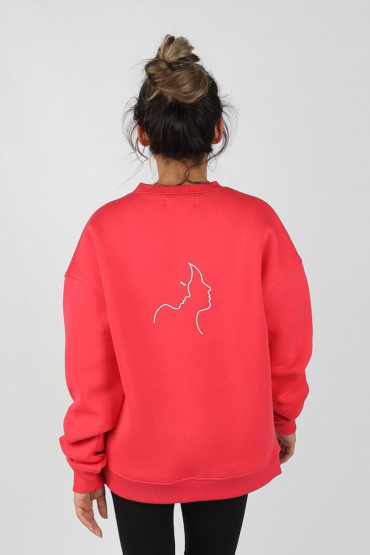Kadın Sıfır Yaka Baskılı Sweatshirt - 11
