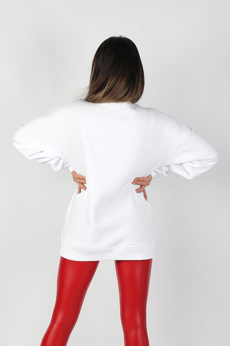Kadın Sıfır Yaka Sweatshirt - 2
