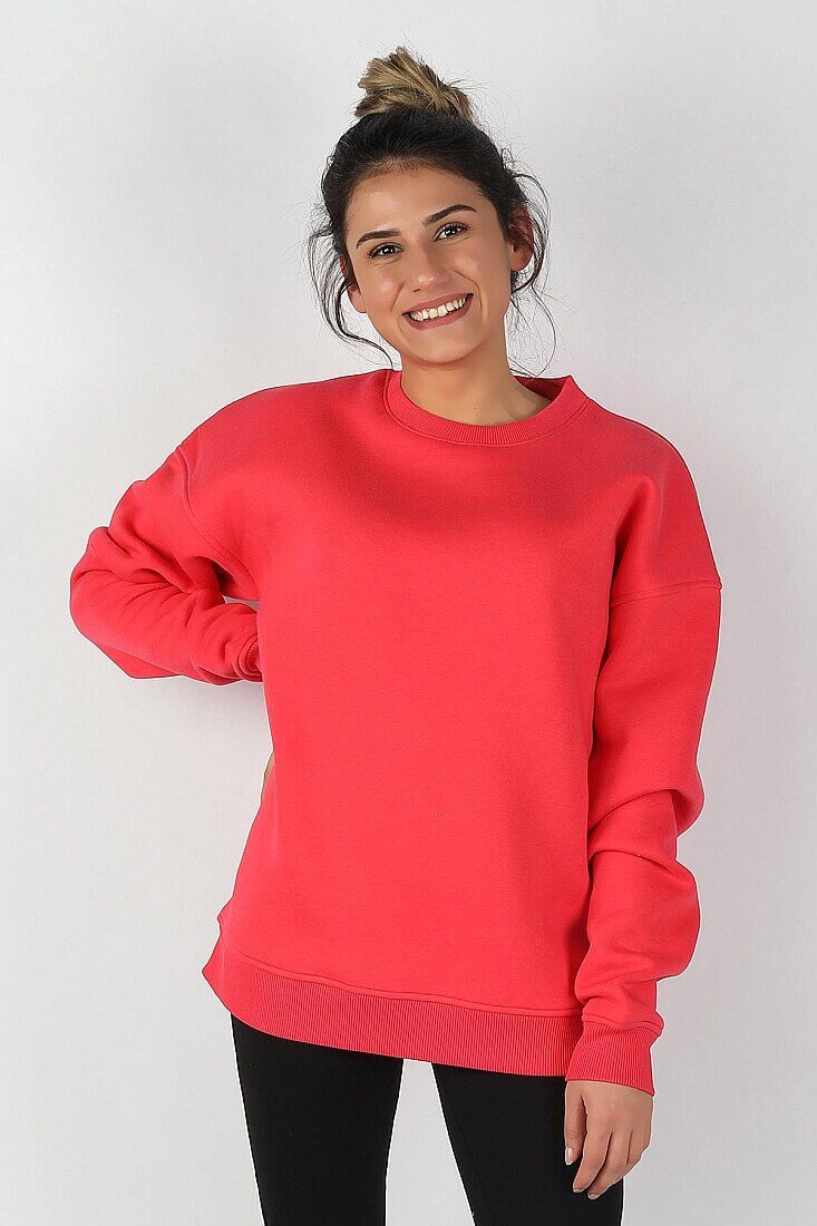 Kadın Sıfır Yaka Sweatshirt - 4