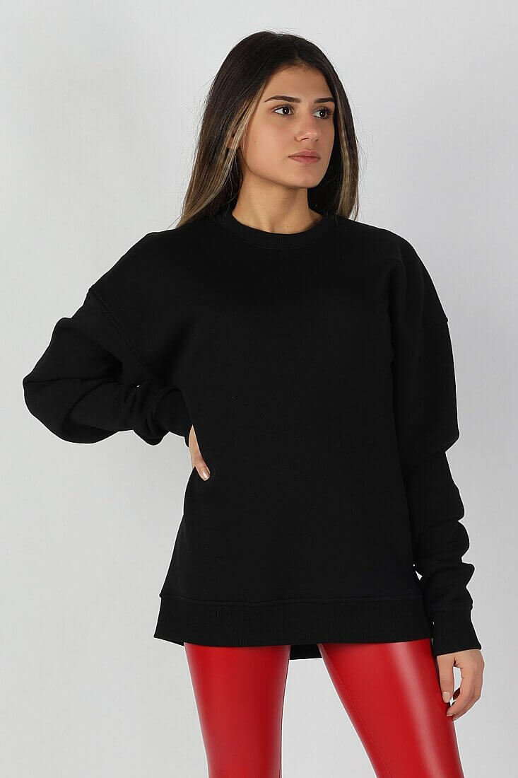 Kadın Sıfır Yaka Sweatshirt - 13