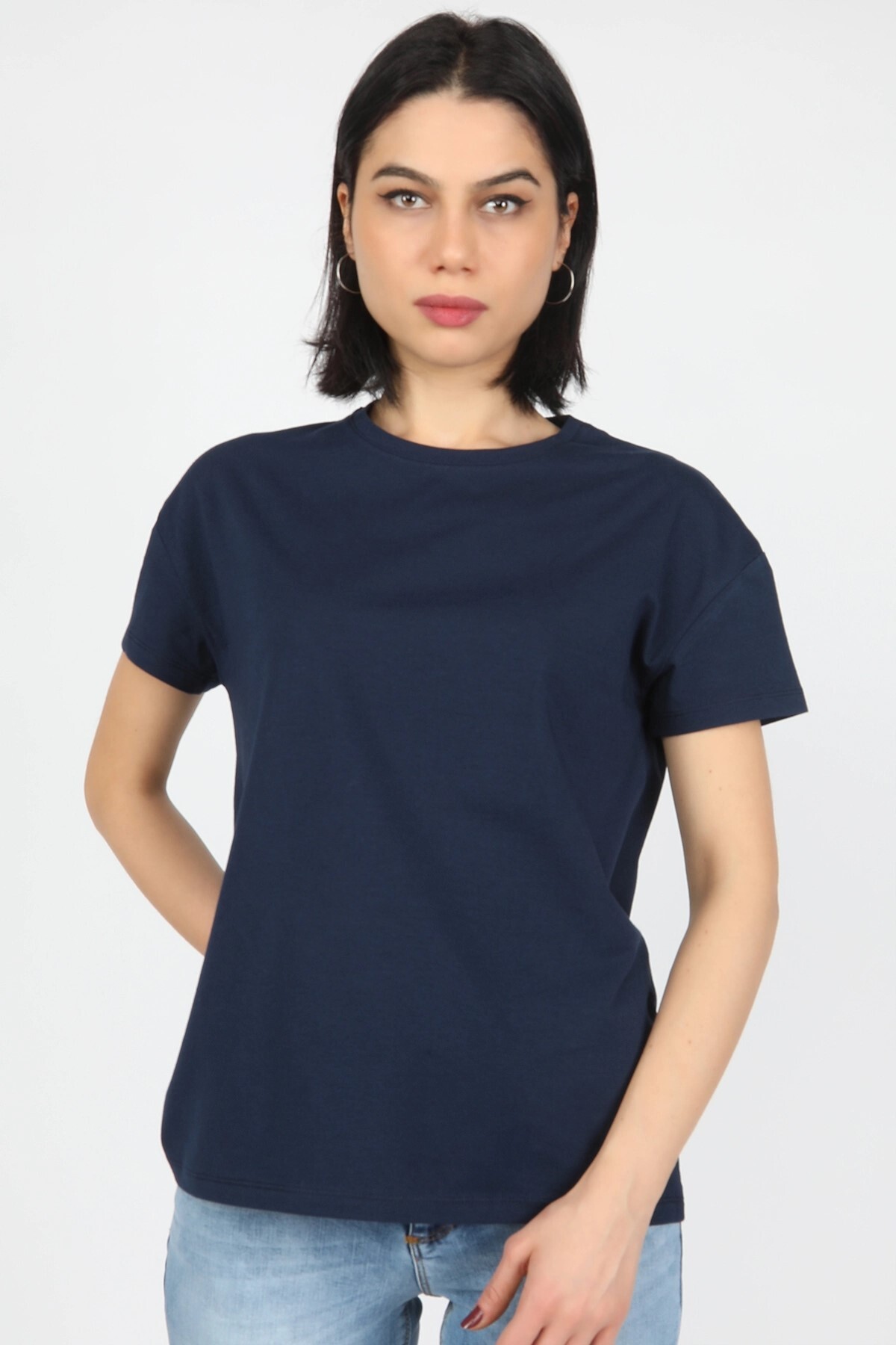 Balins - Kadın Süprem Düşük Kol Tişört Lacivert