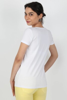 Kadın Süprem Kısa Kollu Tişört Beyaz - Thumbnail