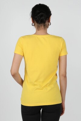 Kadın Süprem Kısa Kollu Tişört Sarı - Thumbnail