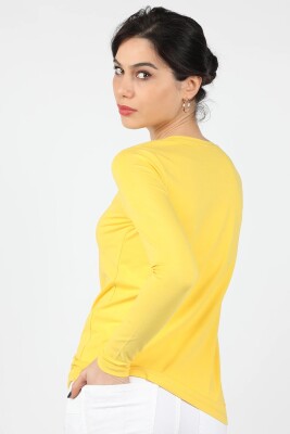 Kadın Süprem Uzun Kollu Tişört Sarı - Thumbnail
