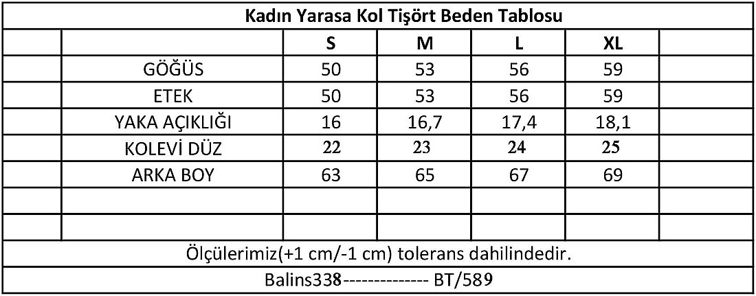 Kadın Süprem Vatkalı Yarasa Kol Tişört - 11